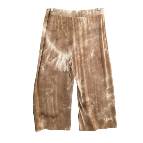 LALA Women Wide Leg Pants Lex Ribbed Tie Dye Brown Palazzo Sz 3X Leisure 76-7 - Picture 2 of 9